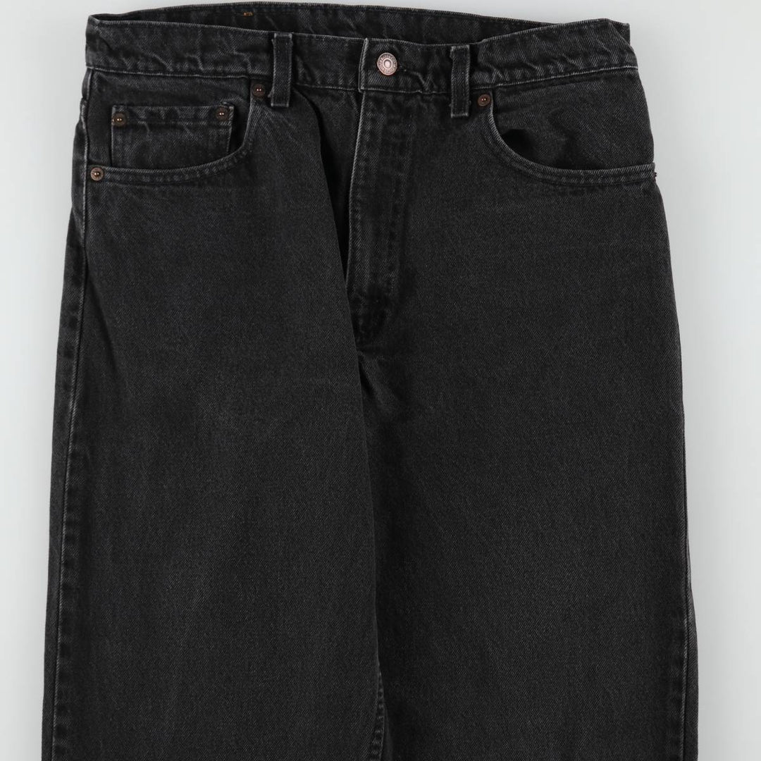 1990'S Levi's 550 Black Denim Tapered Jeans, Made in USA, Men's Size W33 (approx.), Vintage cotton black type Vintage Second Hand