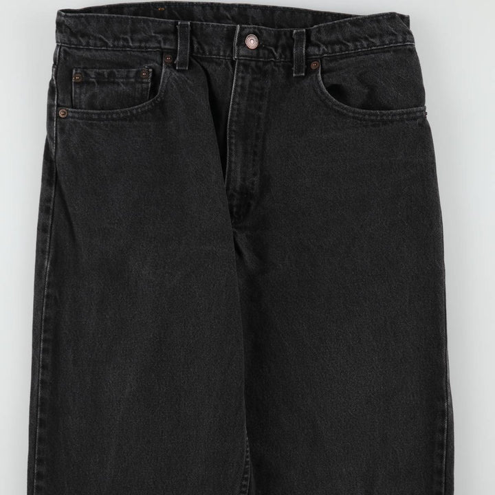 1990'S Levi's 550 Black Denim Tapered Jeans, Made in USA, Men's Size W33 (approx.), Vintage cotton black type Vintage Second Hand