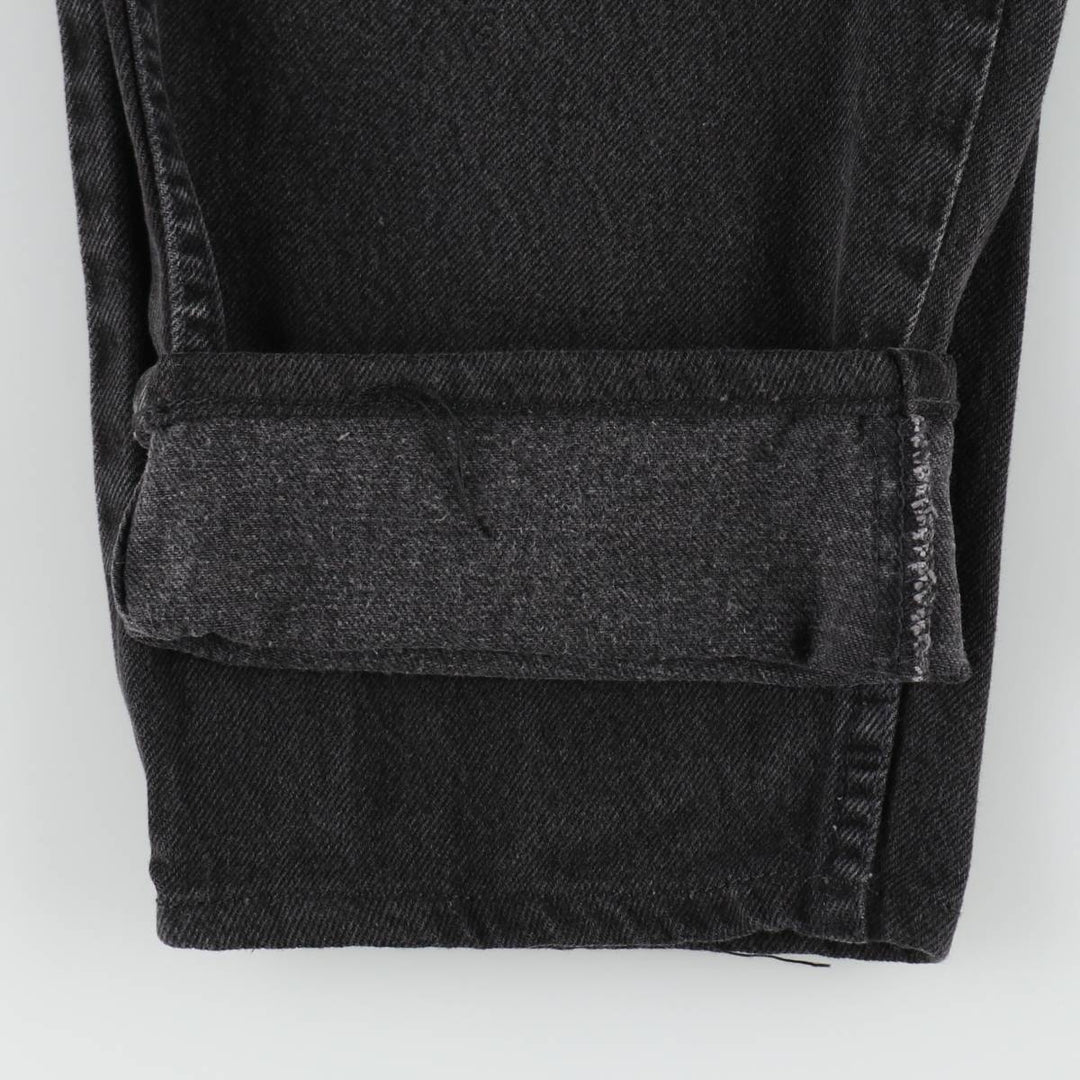1990'S Levi's 550 Black Denim Tapered Jeans, Made in USA, Men's Size W33 (approx.), Vintage cotton black type Vintage Second Hand