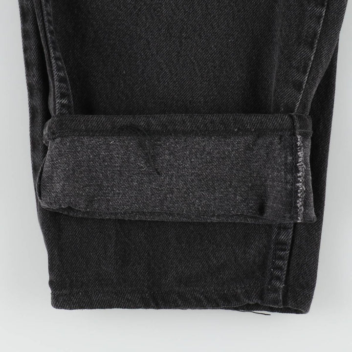 1990'S Levi's 550 Black Denim Tapered Jeans, Made in USA, Men's Size W33 (approx.), Vintage cotton black type Vintage Second Hand