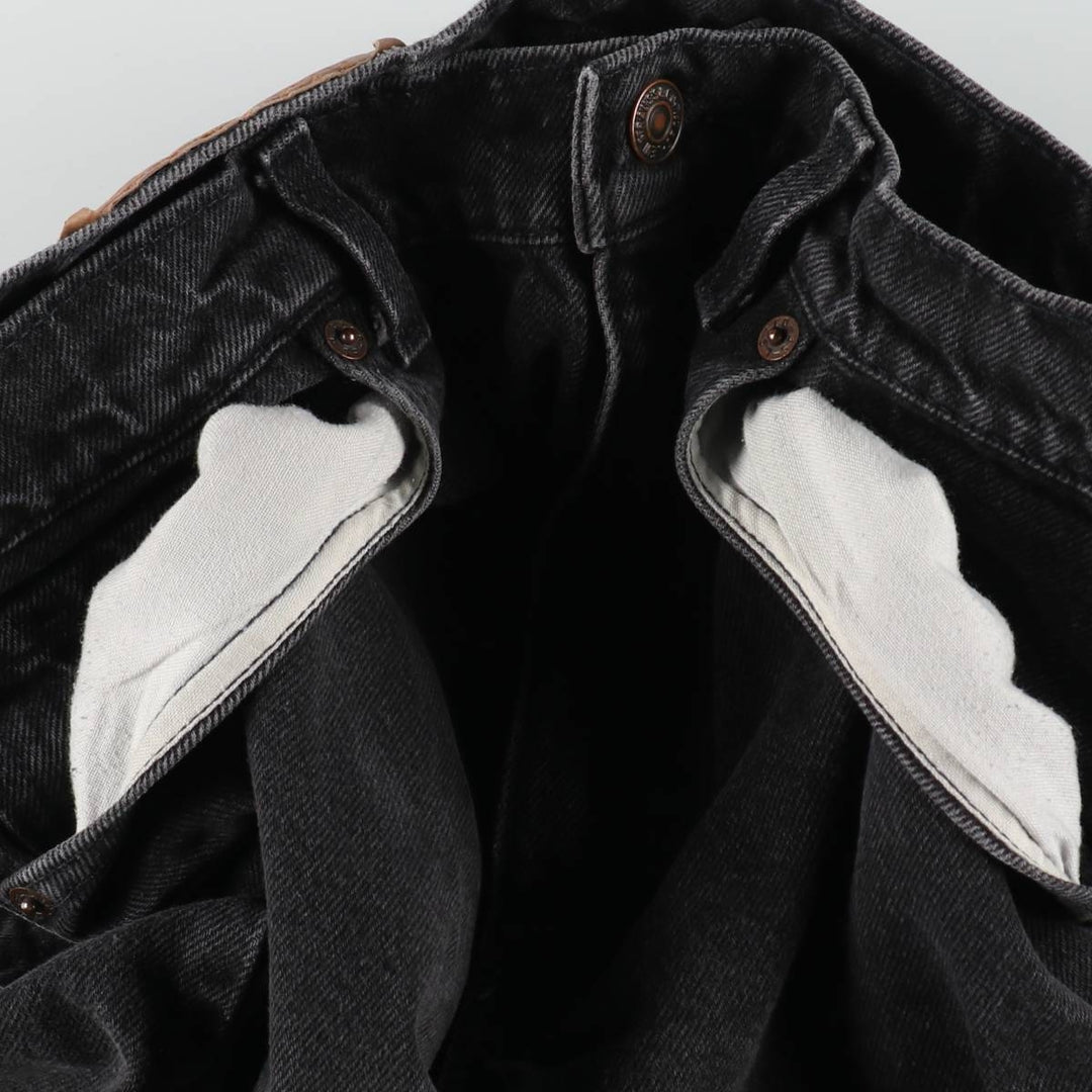 1990'S Levi's 550 Black Denim Tapered Jeans, Made in USA, Men's Size W33 (approx.), Vintage cotton black type Vintage Second Hand