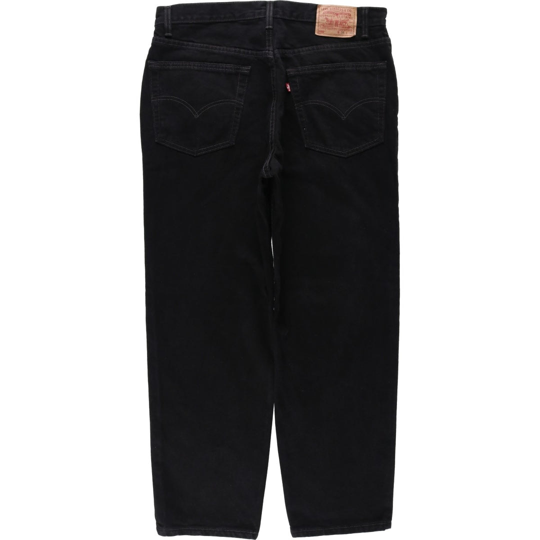 90s-00'S Levi's 550 Relaxed Fit Black Denim Tapered Jeans, Made in USA, Men's W36 (approx.) cotton black type Vintage Second Hand