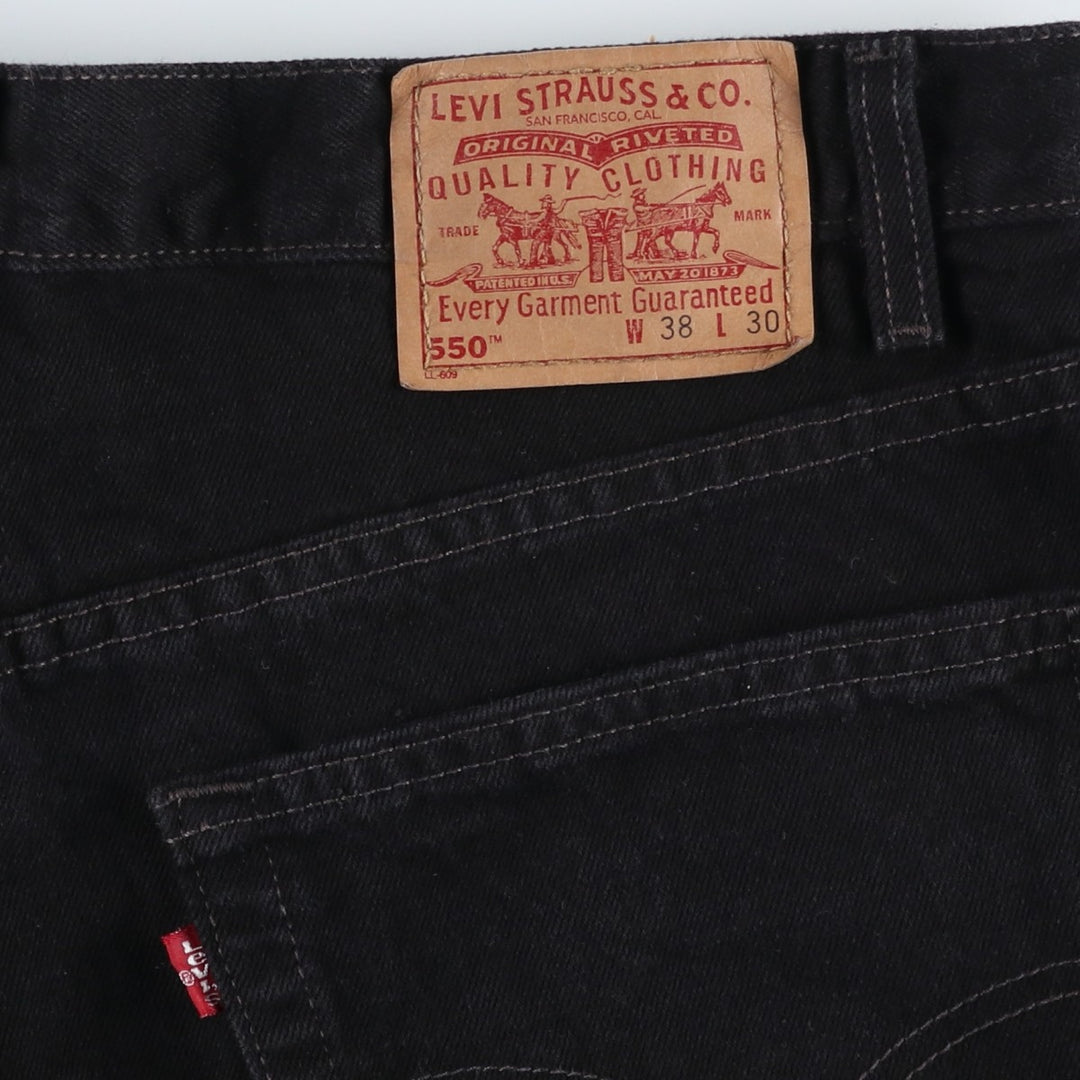 90s-00'S Levi's 550 Relaxed Fit Black Denim Tapered Jeans, Made in USA, Men's W36 (approx.) cotton black type Vintage Second Hand