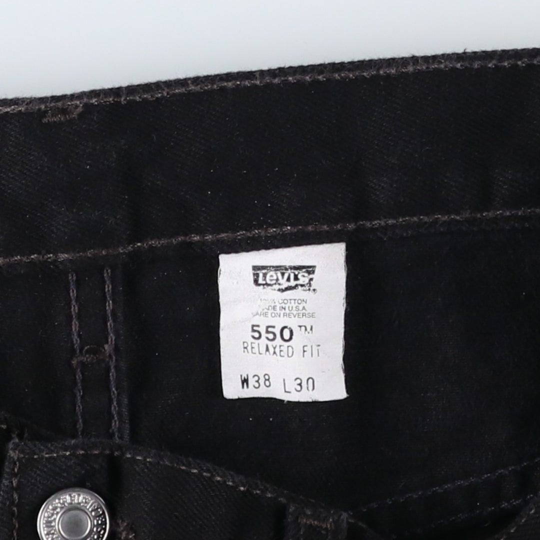 90s-00'S Levi's 550 Relaxed Fit Black Denim Tapered Jeans, Made in USA, Men's W36 (approx.) cotton black type Vintage Second Hand