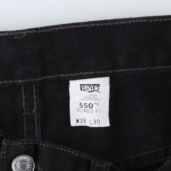 90s-00'S Levi's 550 Relaxed Fit Black Denim Tapered Jeans, Made in USA, Men's W36 (approx.) cotton black type Vintage Second Hand