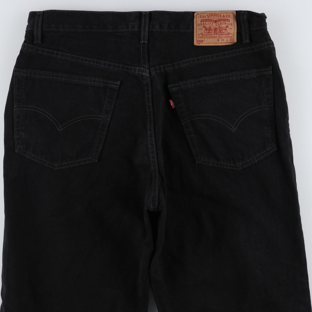 90s-00'S Levi's 550 Relaxed Fit Black Denim Tapered Jeans, Made in USA, Men's W36 (approx.) cotton black type Vintage Second Hand