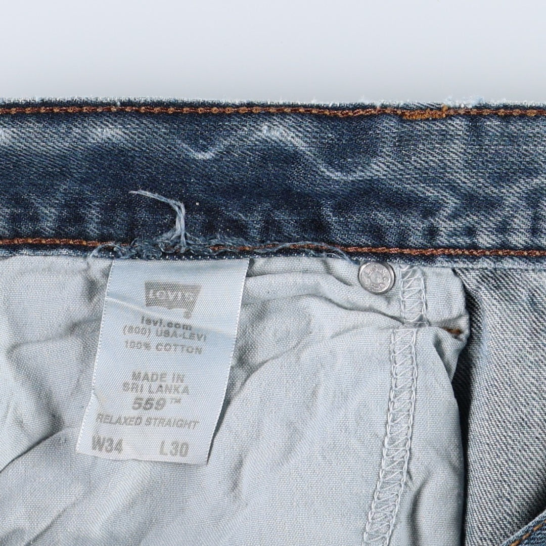 Levi's 559 RELAXED STRAIGHT straight denim pants for men, size w34 cotton blue type Vintage Second Hand