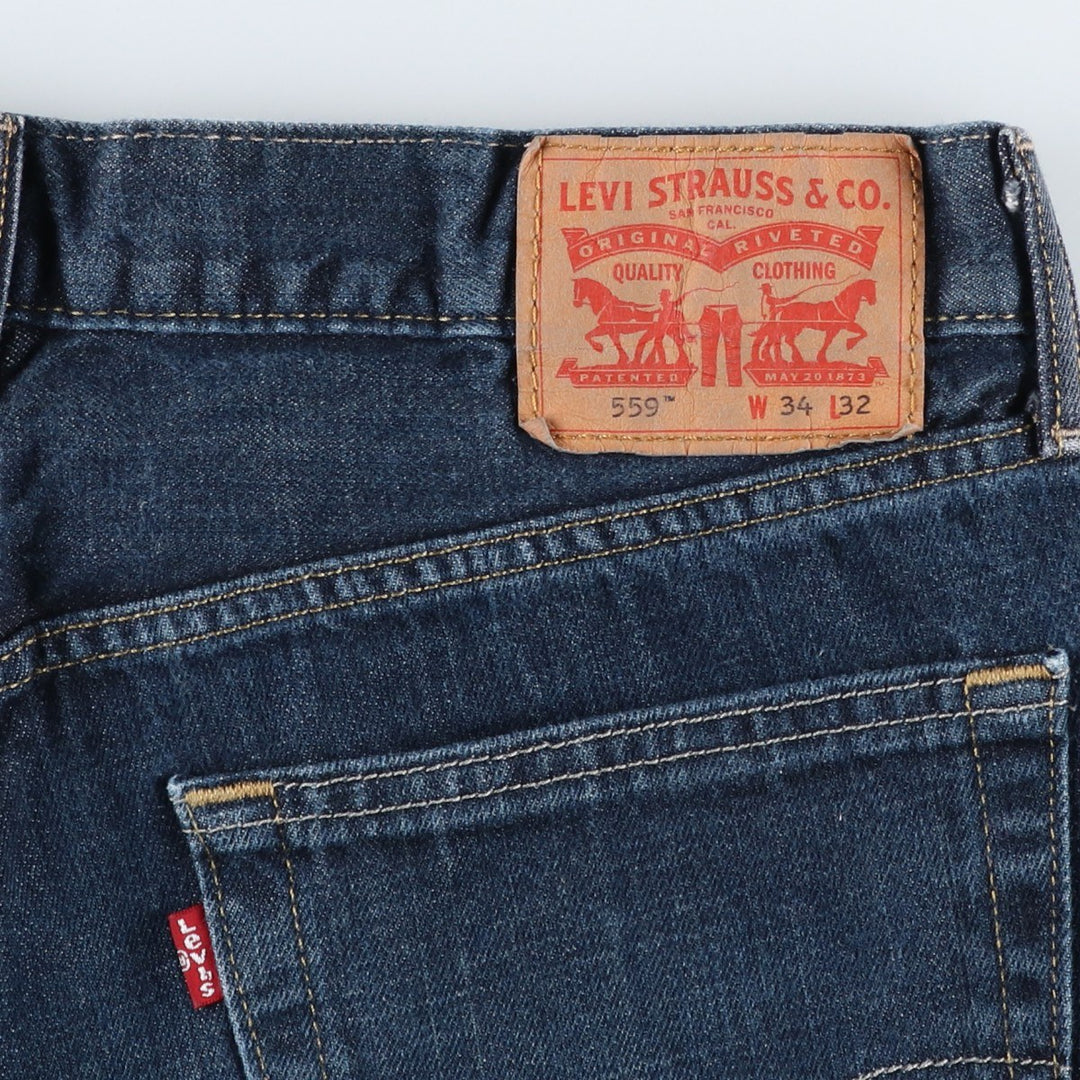 Levi's 559 straight denim pants for men, size W35 cotton blue type Vintage Second Hand