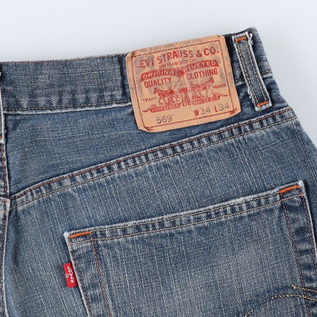 Levi's 569 LOOSE STRAIGHT straight denim pants for men, size w34 cotton blue type Vintage Second Hand