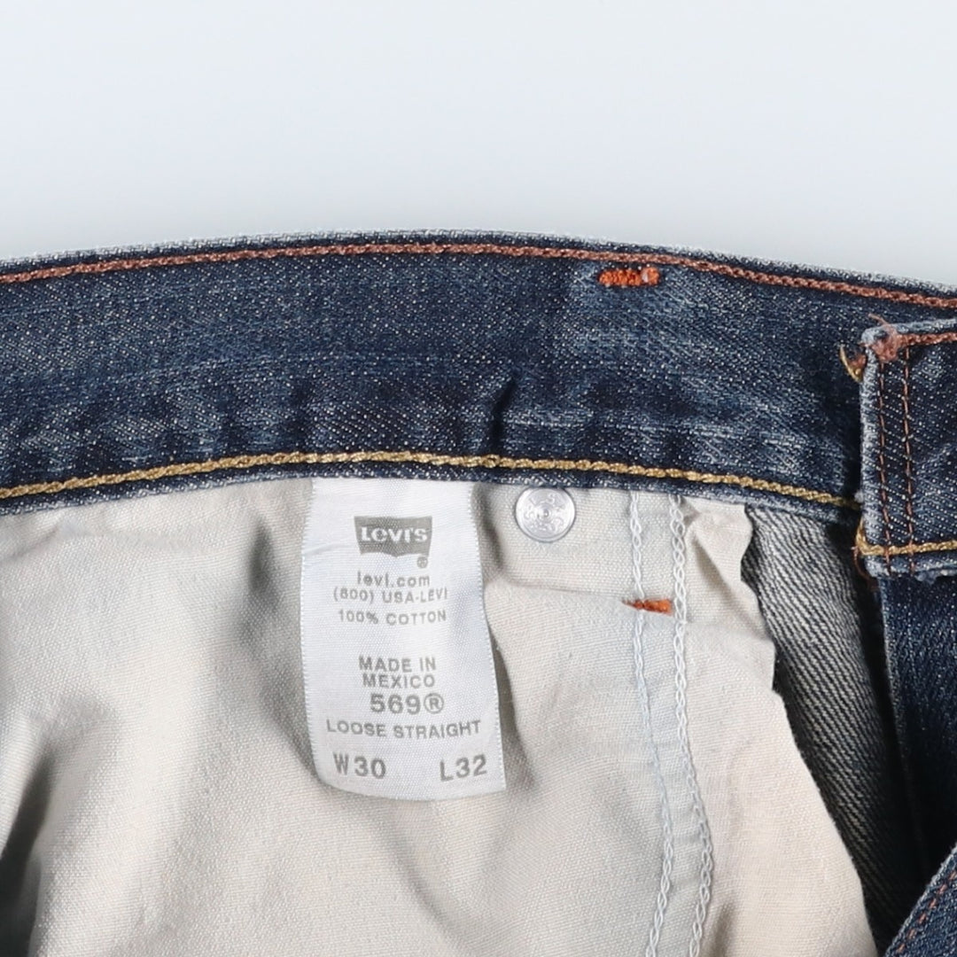 Levi's 569 Loose Straight Denim Pants, Men's Size W31 (approx.) cotton blue type Vintage Second Hand