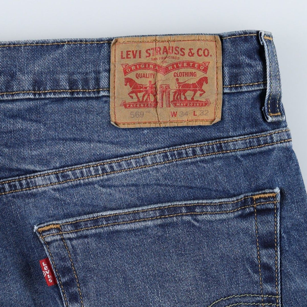 Levi's 569 straight denim pants for men, size W37 cotton blue type Vintage Second Hand