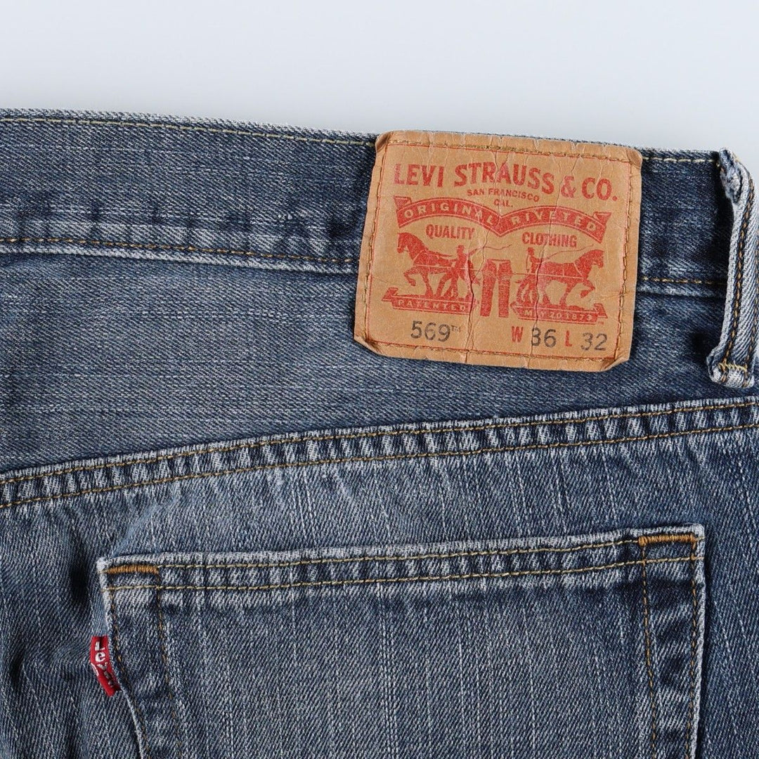 Levi's 569 straight denim pants for men, size W37 cotton blue type Vintage Second Hand