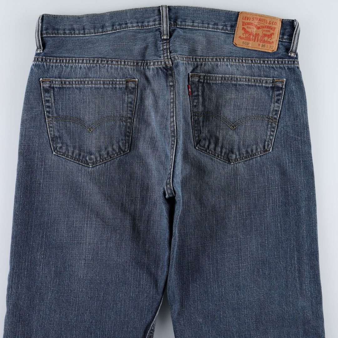 Levi's 569 straight denim pants for men, size W37 cotton blue type Vintage Second Hand