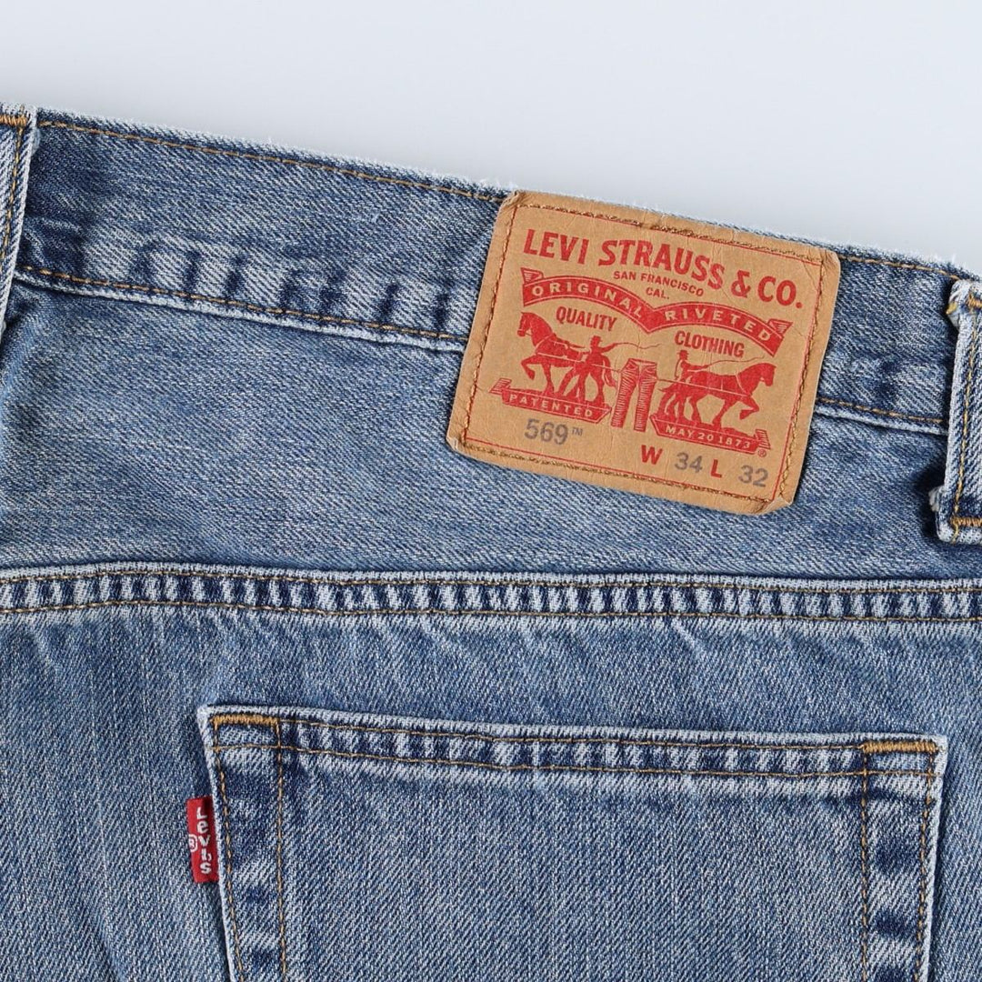 Levi's 569 straight denim pants for men, size W37 cotton blue type Vintage Second Hand