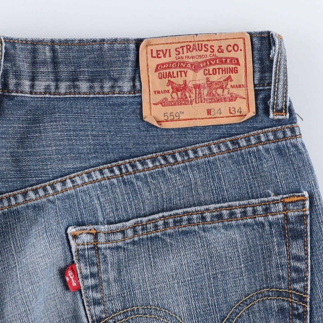 Levi's 559 RELAXED STRAIGHT straight denim pants for men, equivalent to w35 cotton blue type Vintage Second Hand