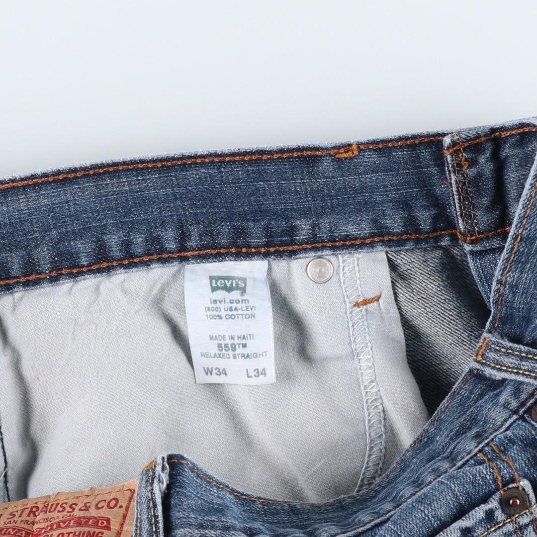 Levi's 559 RELAXED STRAIGHT straight denim pants for men, equivalent to w35 cotton blue type Vintage Second Hand