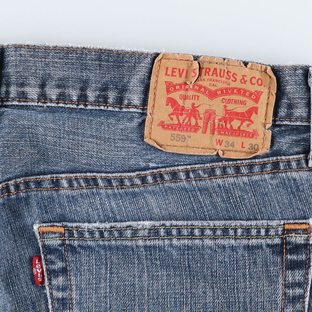 Levi's 559 straight denim pants for men, size W36 cotton blue type Vintage Second Hand