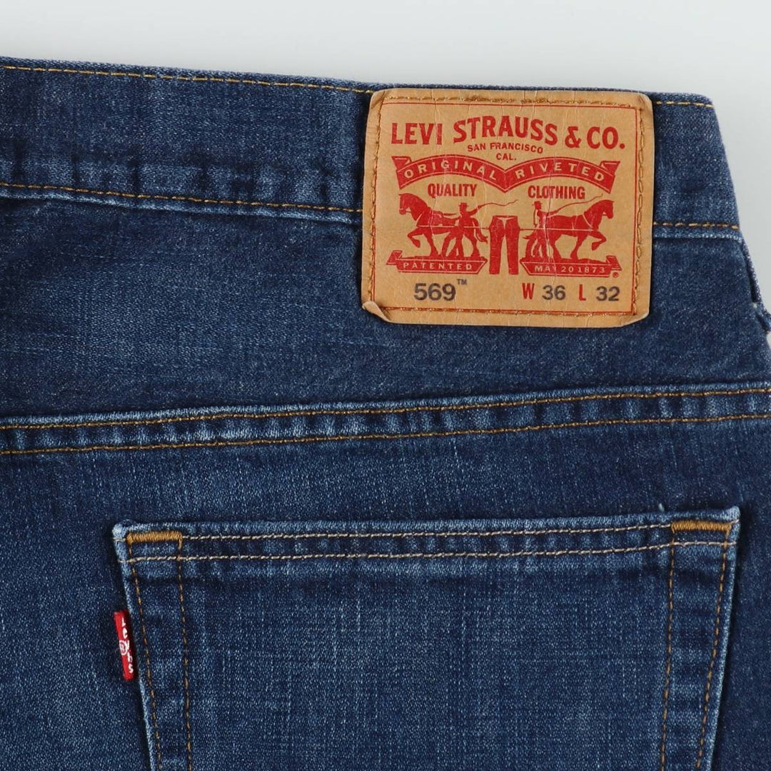 Levi's 569 straight denim pants for men, size W37 cotton blue type Vintage Second Hand