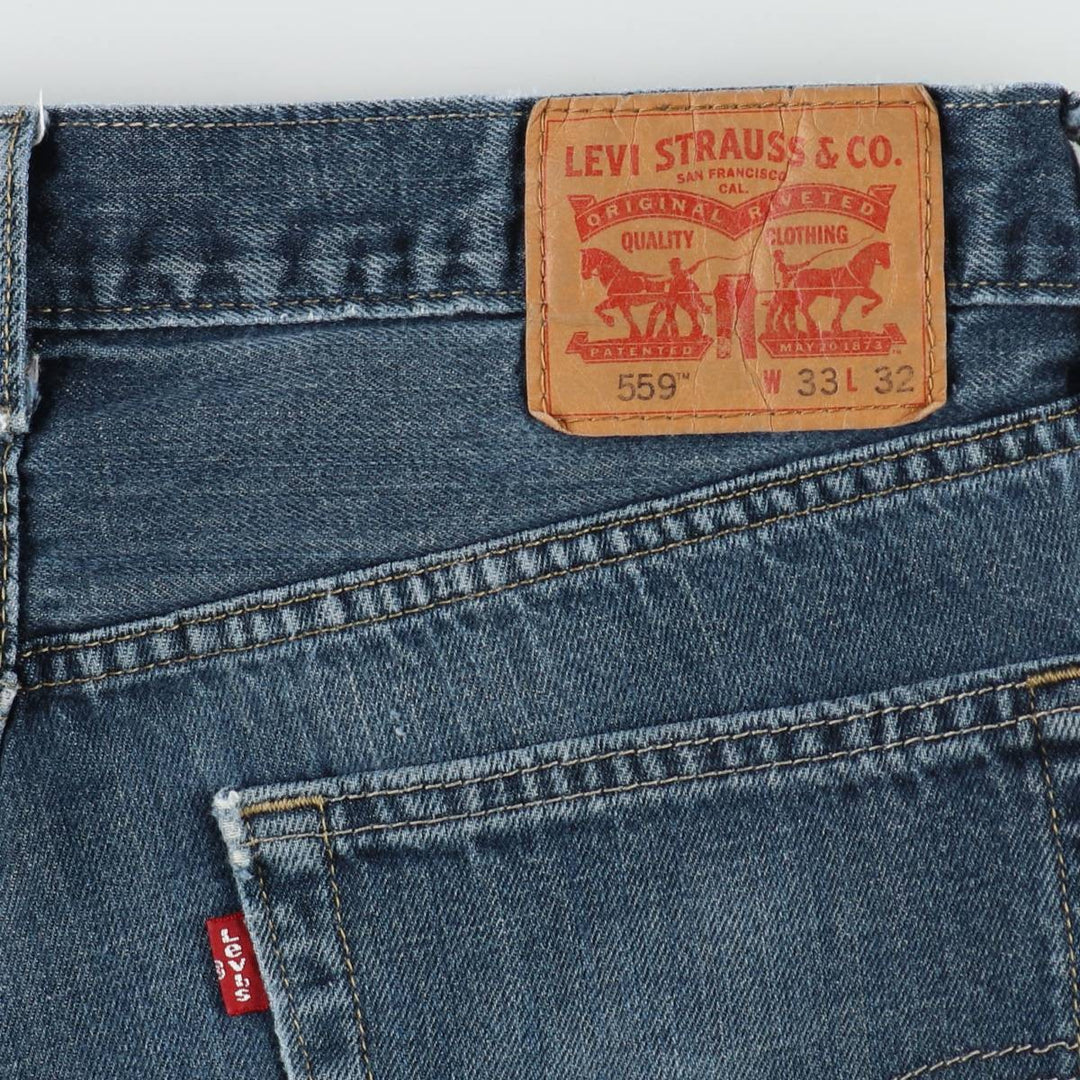 Levi's 559 straight denim pants for men, size W34 cotton blue type Vintage Second Hand