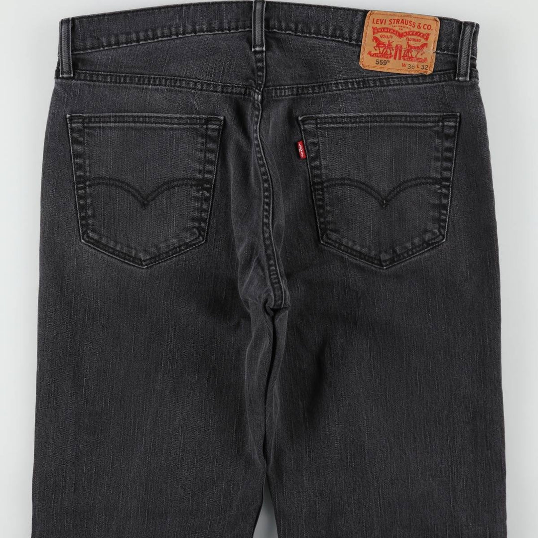 Levi's 559 Black Denim Straight Leg Jeans, Men's Size W37 (approx.) cotton black type Vintage Second Hand