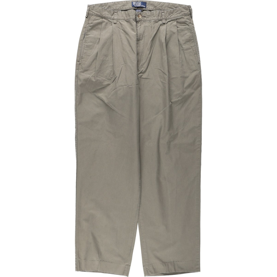 Ralph Lauren POLO by Ralph Lauren HAMMOND PANT, two-pleat chino pants, men's w35 equivalent cotton gray type Vintage Second Hand