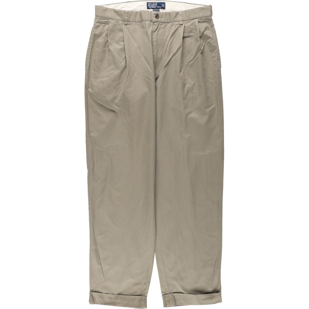Ralph Lauren Polo Ralph Lauren HAMMOND PANT Two-pleat Chino Pants Men's W34 (approx.) cotton Beige type Vintage Second Hand