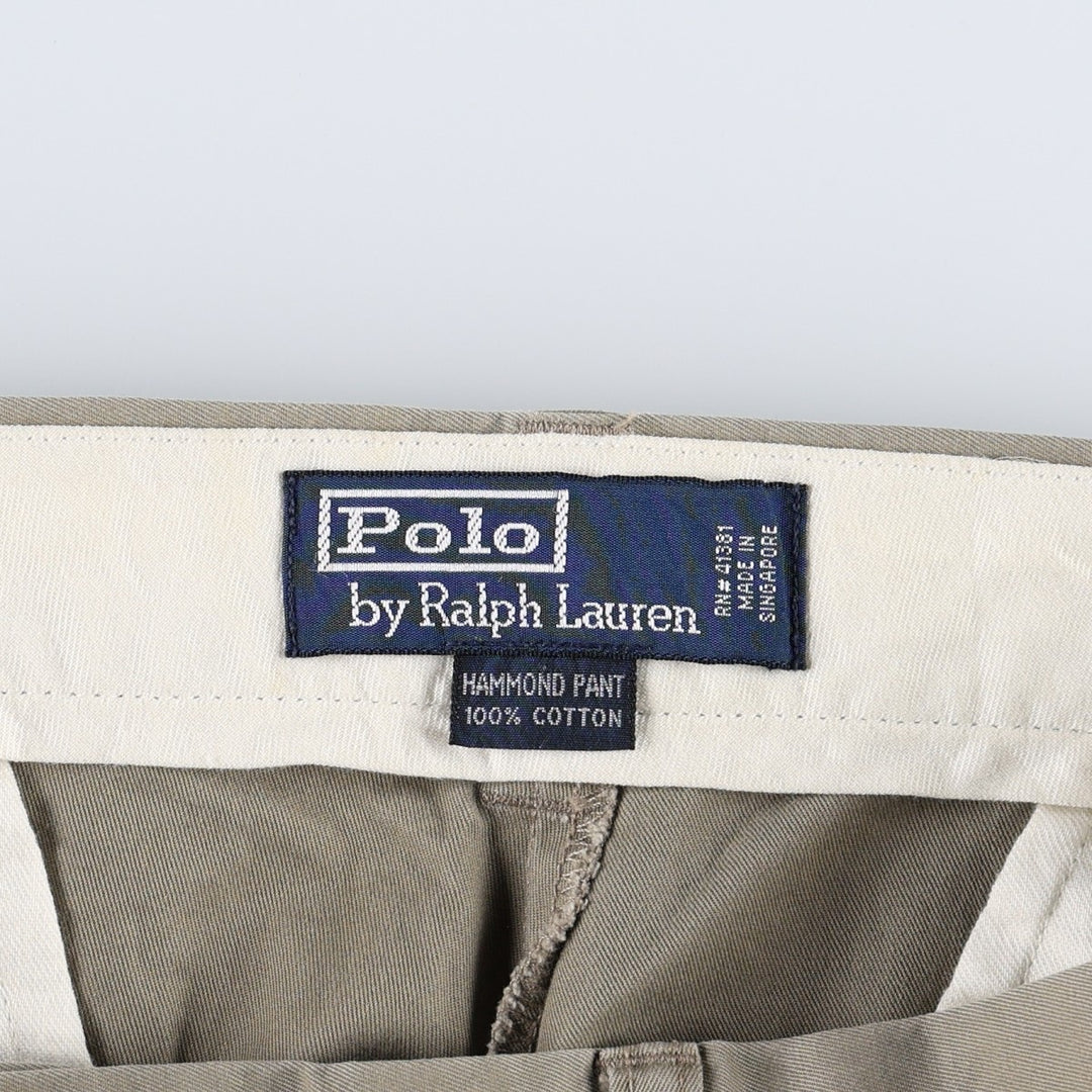 Ralph Lauren Polo Ralph Lauren HAMMOND PANT Two-pleat Chino Pants Men's W34 (approx.) cotton Beige type Vintage Second Hand