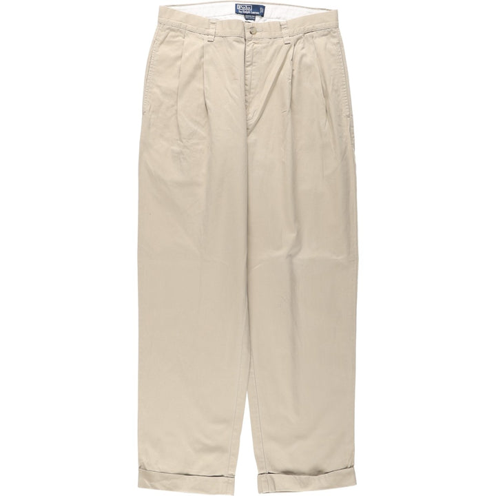 Ralph Lauren Polo Hammond Pant, two-pleat chino pants, men's size W32. cotton Beige type Vintage Second Hand