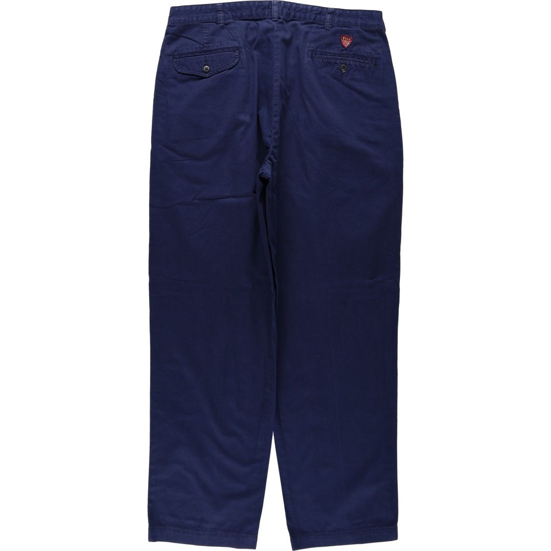 Ralph Lauren POLO GOLF two-pleat chino pants, men's size W36 cotton navy blue type Vintage Second Hand