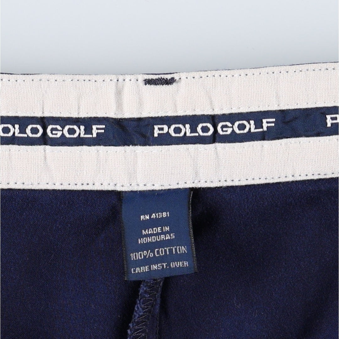 Ralph Lauren POLO GOLF two-pleat chino pants, men's size W36 cotton navy blue type Vintage Second Hand