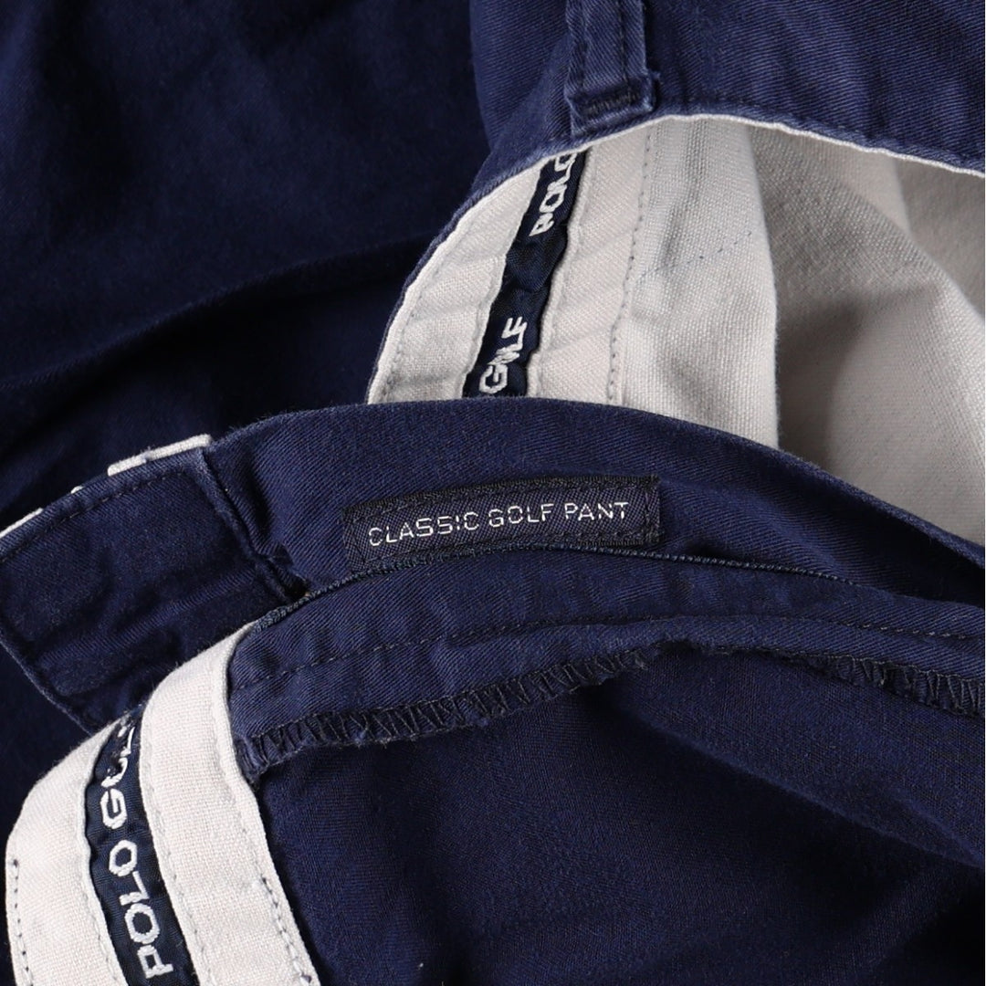Ralph Lauren POLO GOLF two-pleat chino pants, men's size W36 cotton navy blue type Vintage Second Hand