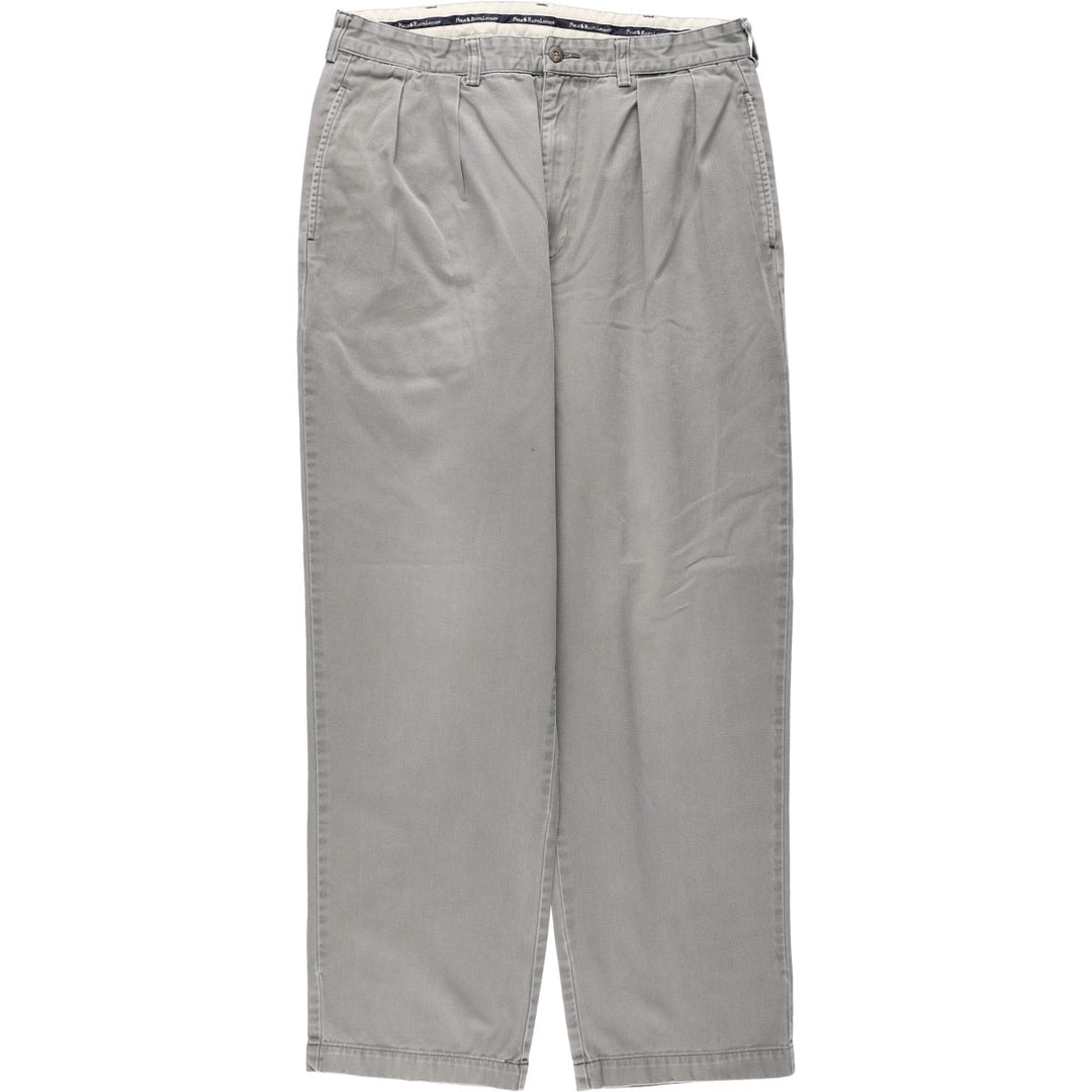 Ralph Lauren Polo Ralph Lauren Andrew Pant Two-pleat Chino Pants Men's Size W34 cotton gray type Vintage Second Hand