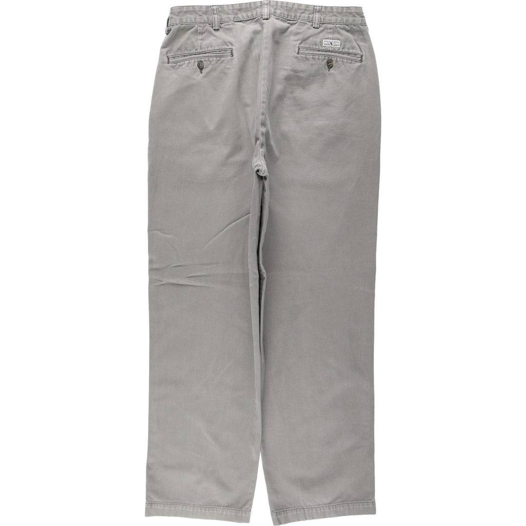 Ralph Lauren Polo Ralph Lauren Andrew Pant Two-pleat Chino Pants Men's Size W34 cotton gray type Vintage Second Hand