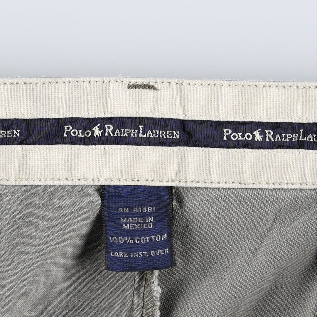 Ralph Lauren Polo Ralph Lauren Andrew Pant Two-pleat Chino Pants Men's Size W34 cotton gray type Vintage Second Hand