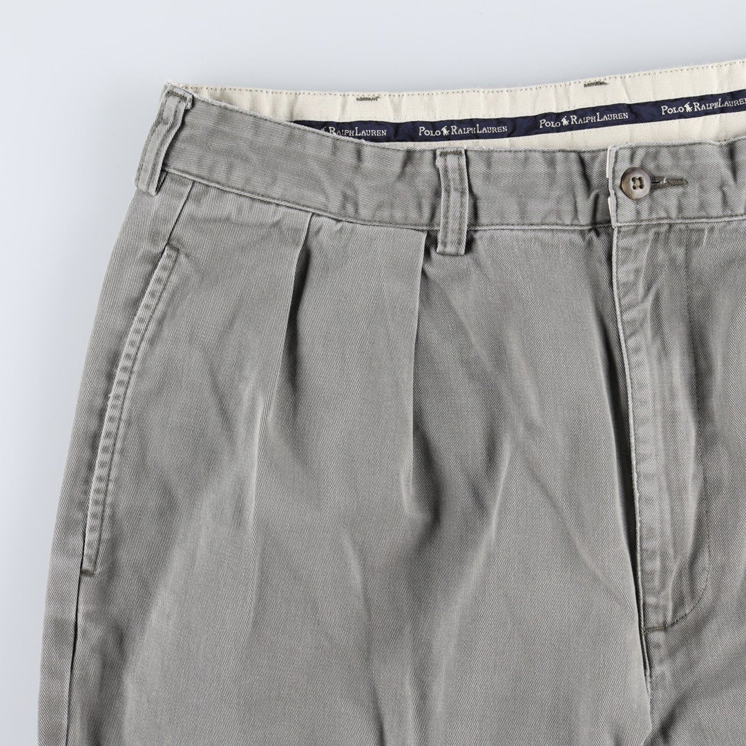 Ralph Lauren Polo Ralph Lauren Andrew Pant Two-pleat Chino Pants Men's Size W34 cotton gray type Vintage Second Hand