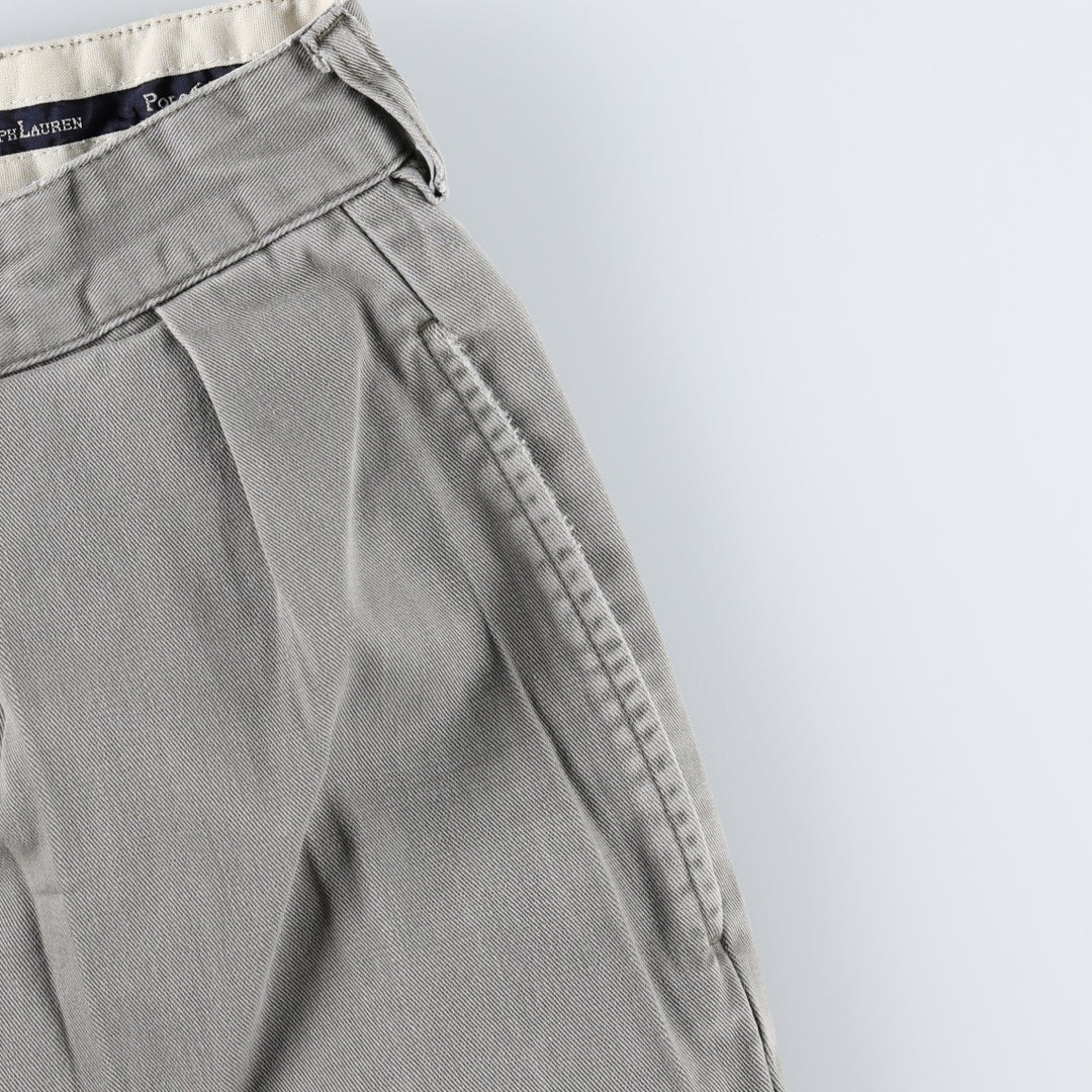 Ralph Lauren Polo Ralph Lauren Andrew Pant Two-pleat Chino Pants Men's Size W34 cotton gray type Vintage Second Hand