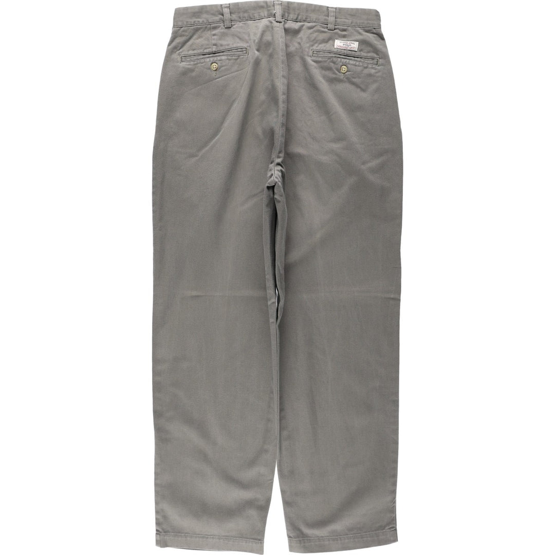 Ralph Lauren POLO by Ralph Lauren ANDREW PANT Two-pleat chino pants for men, equivalent to W33 cotton gray type Vintage Second Hand