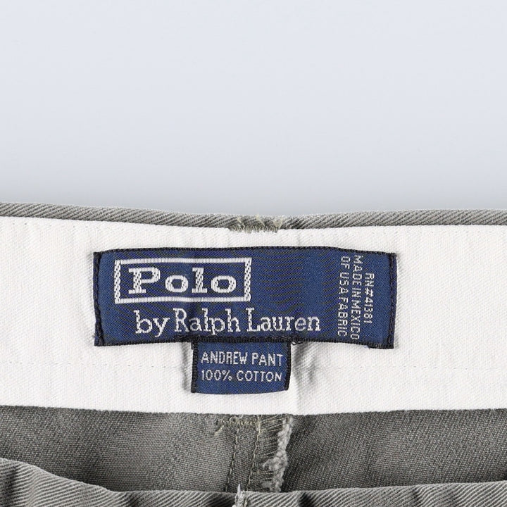 Ralph Lauren POLO by Ralph Lauren ANDREW PANT Two-pleat chino pants for men, equivalent to W33 cotton gray type Vintage Second Hand