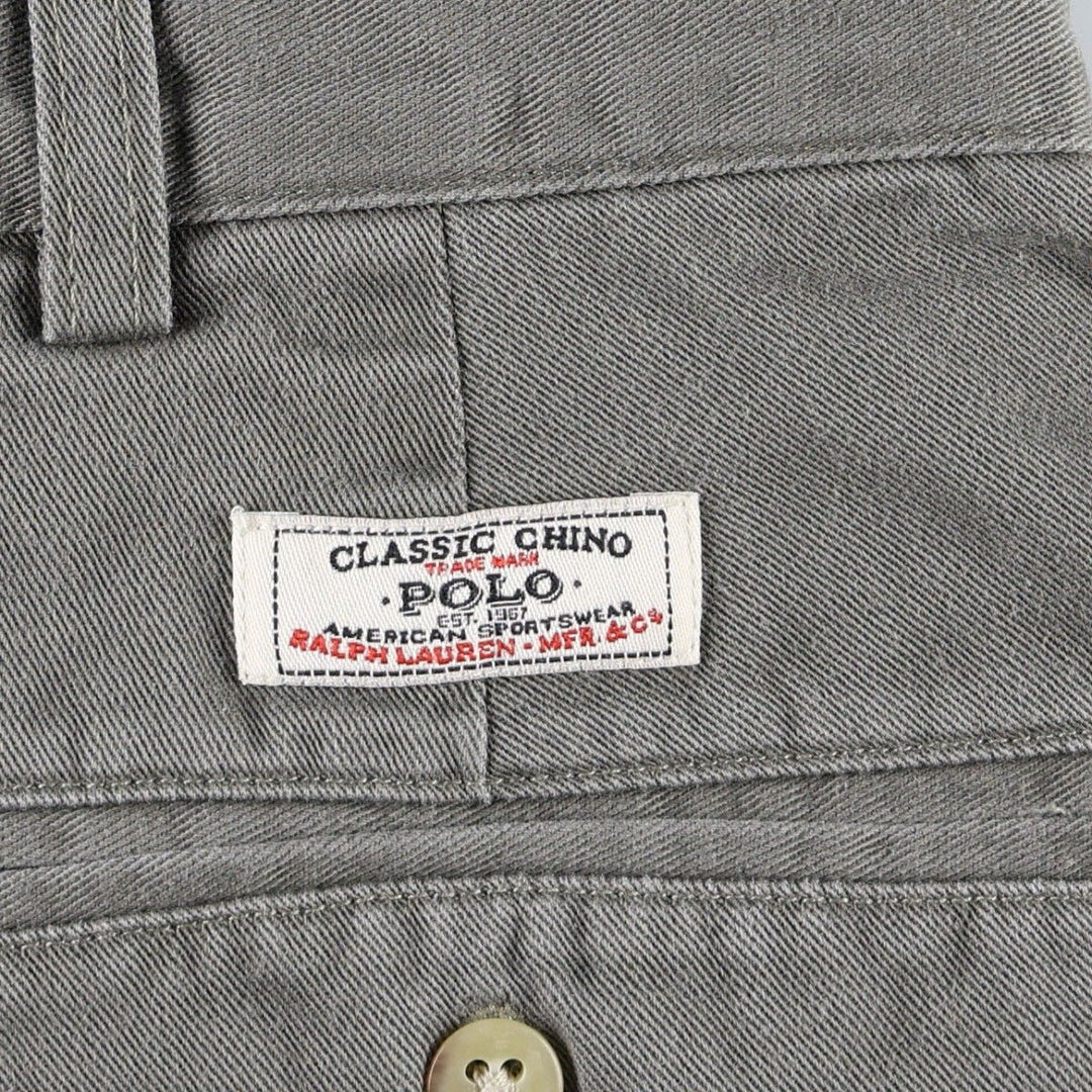Ralph Lauren POLO by Ralph Lauren ANDREW PANT Two-pleat chino pants for men, equivalent to W33 cotton gray type Vintage Second Hand