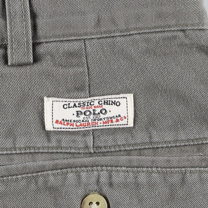 Ralph Lauren POLO by Ralph Lauren ANDREW PANT Two-pleat chino pants for men, equivalent to W33 cotton gray type Vintage Second Hand