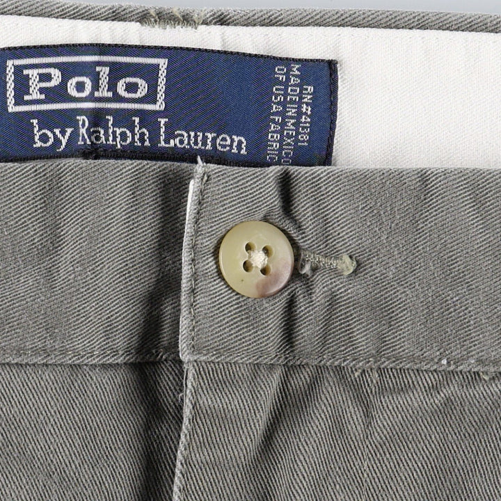 Ralph Lauren POLO by Ralph Lauren ANDREW PANT Two-pleat chino pants for men, equivalent to W33 cotton gray type Vintage Second Hand