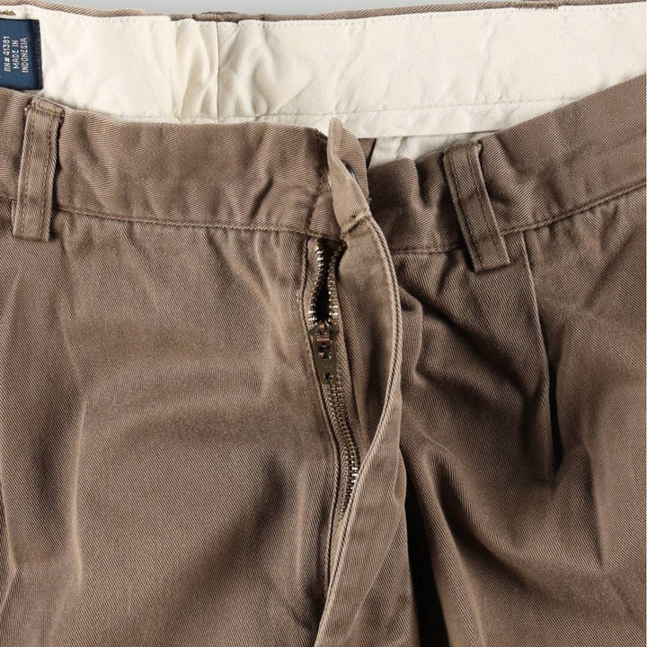 Ralph Lauren POLO by Ralph Lauren HAMMOND PANT, two-pleat chino pants, men's, w34 equivalent cotton Khaki type brown Vintage Second Hand