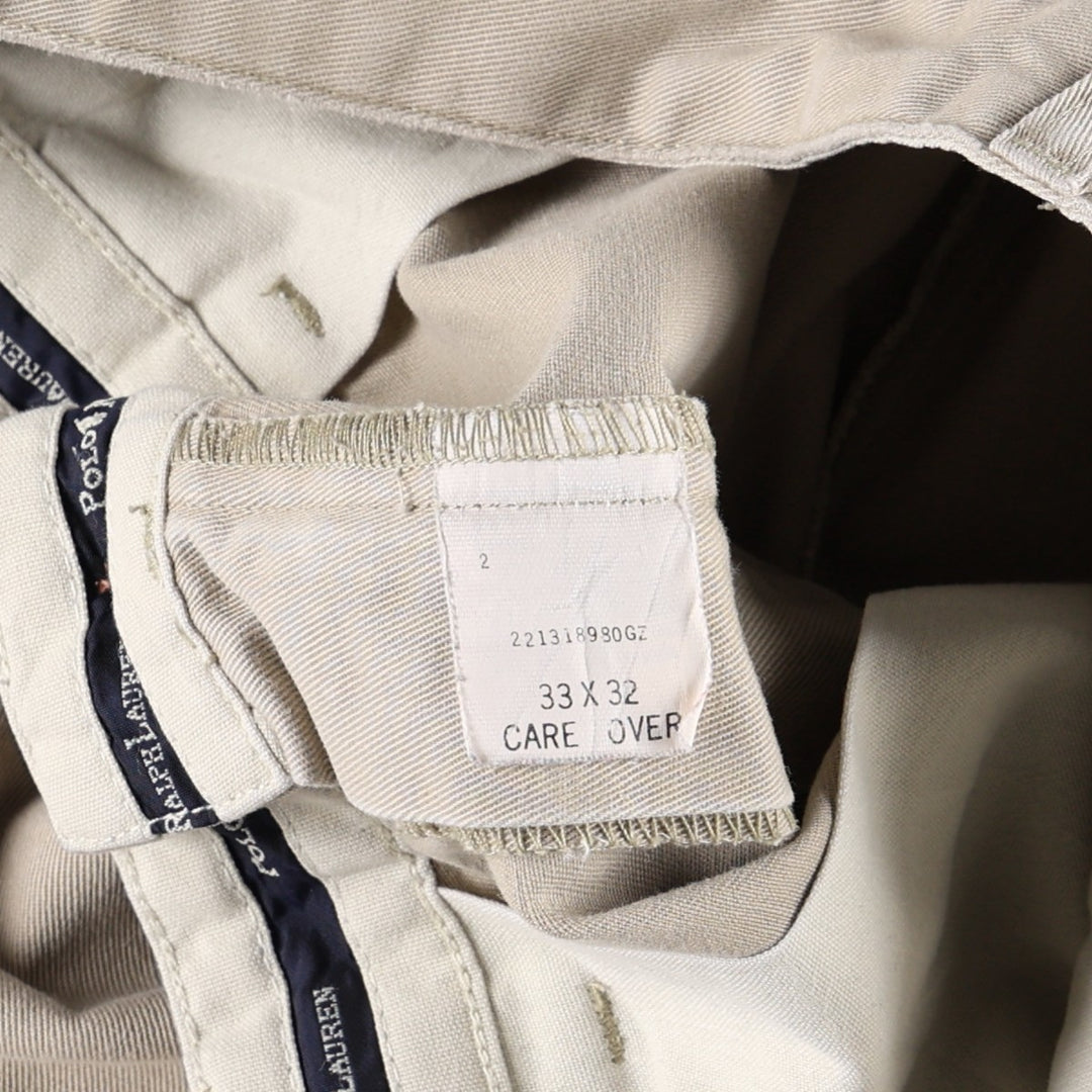 Ralph Lauren Polo Ralph Lauren Andrew Pant Two-pleat Chino Pants Men's Size W33 cotton Beige type Vintage Second Hand