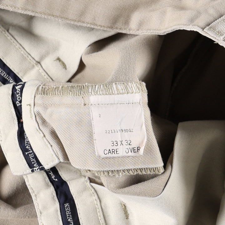 Ralph Lauren Polo Ralph Lauren Andrew Pant Two-pleat Chino Pants Men's Size W33 cotton Beige type Vintage Second Hand