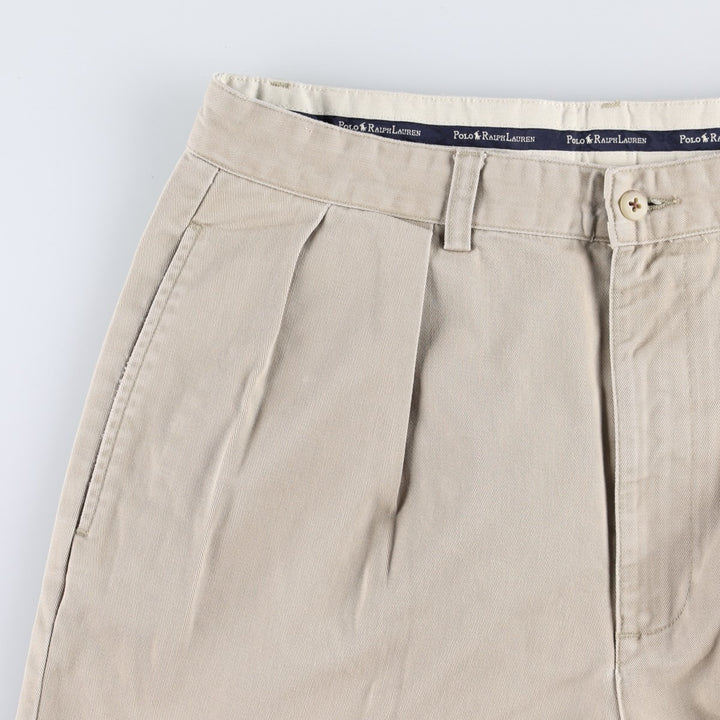 Ralph Lauren Polo Ralph Lauren Andrew Pant Two-pleat Chino Pants Men's Size W33 cotton Beige type Vintage Second Hand