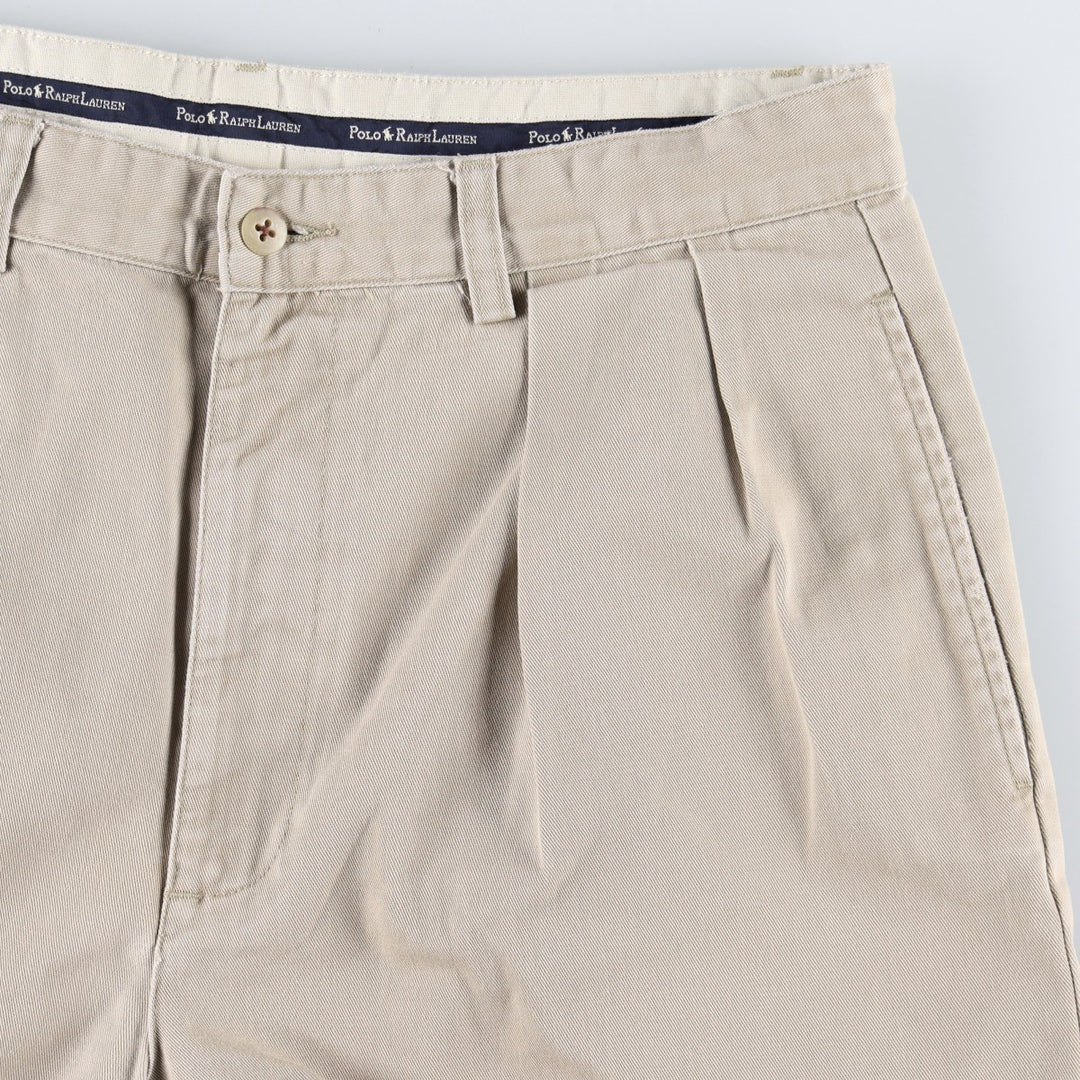 Ralph Lauren Polo Ralph Lauren Andrew Pant Two-pleat Chino Pants Men's Size W33 cotton Beige type Vintage Second Hand