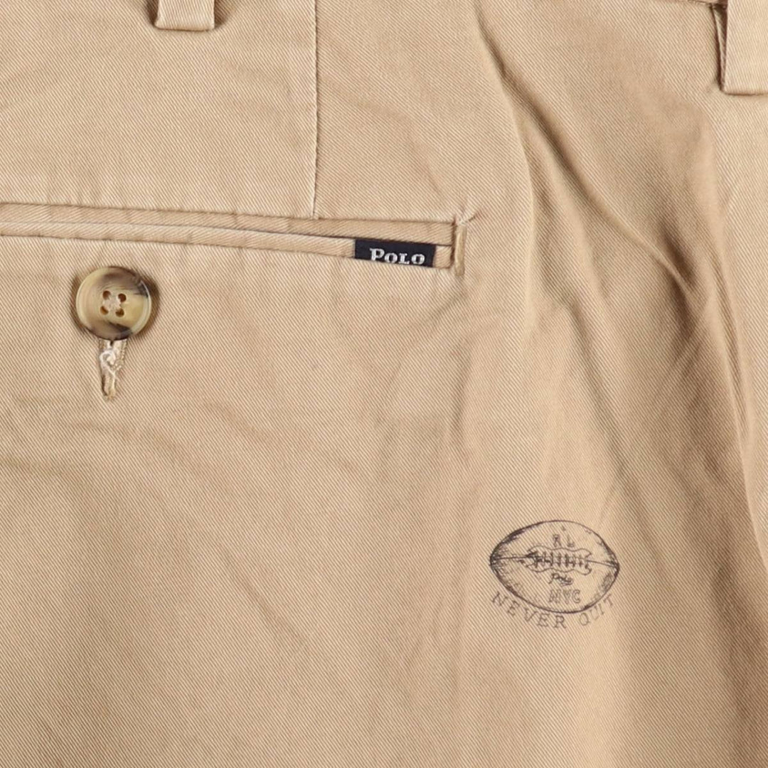 Ralph Lauren POLO RALPH LAUREN STRETCH CLASSIC FIT all-over skull pattern chino pants, men's size W39 (approx.) cotton Beige type Vintage Second Hand
