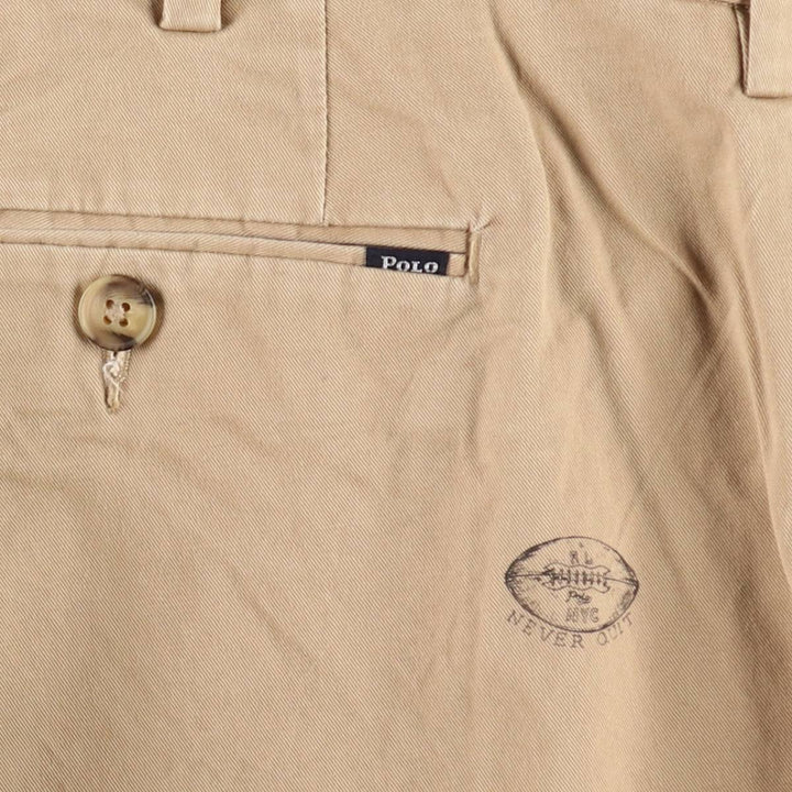 Ralph Lauren POLO RALPH LAUREN STRETCH CLASSIC FIT all-over skull pattern chino pants, men's size W39 (approx.) cotton Beige type Vintage Second Hand