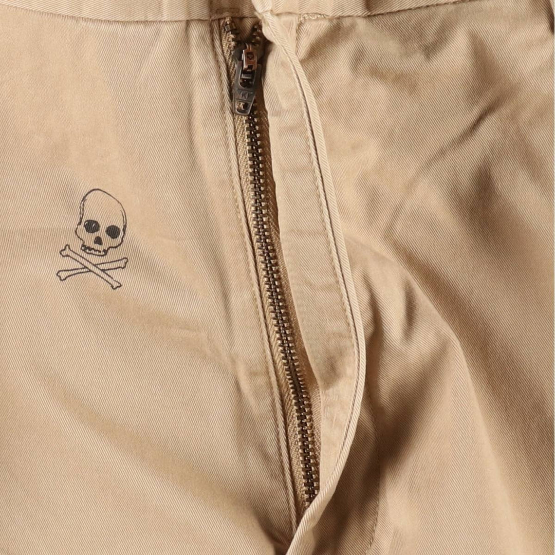 Ralph Lauren POLO RALPH LAUREN STRETCH CLASSIC FIT all-over skull pattern chino pants, men's size W39 (approx.) cotton Beige type Vintage Second Hand