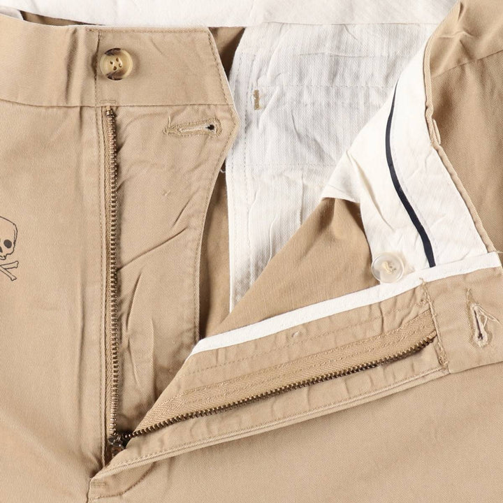 Ralph Lauren POLO RALPH LAUREN STRETCH CLASSIC FIT all-over skull pattern chino pants, men's size W39 (approx.) cotton Beige type Vintage Second Hand